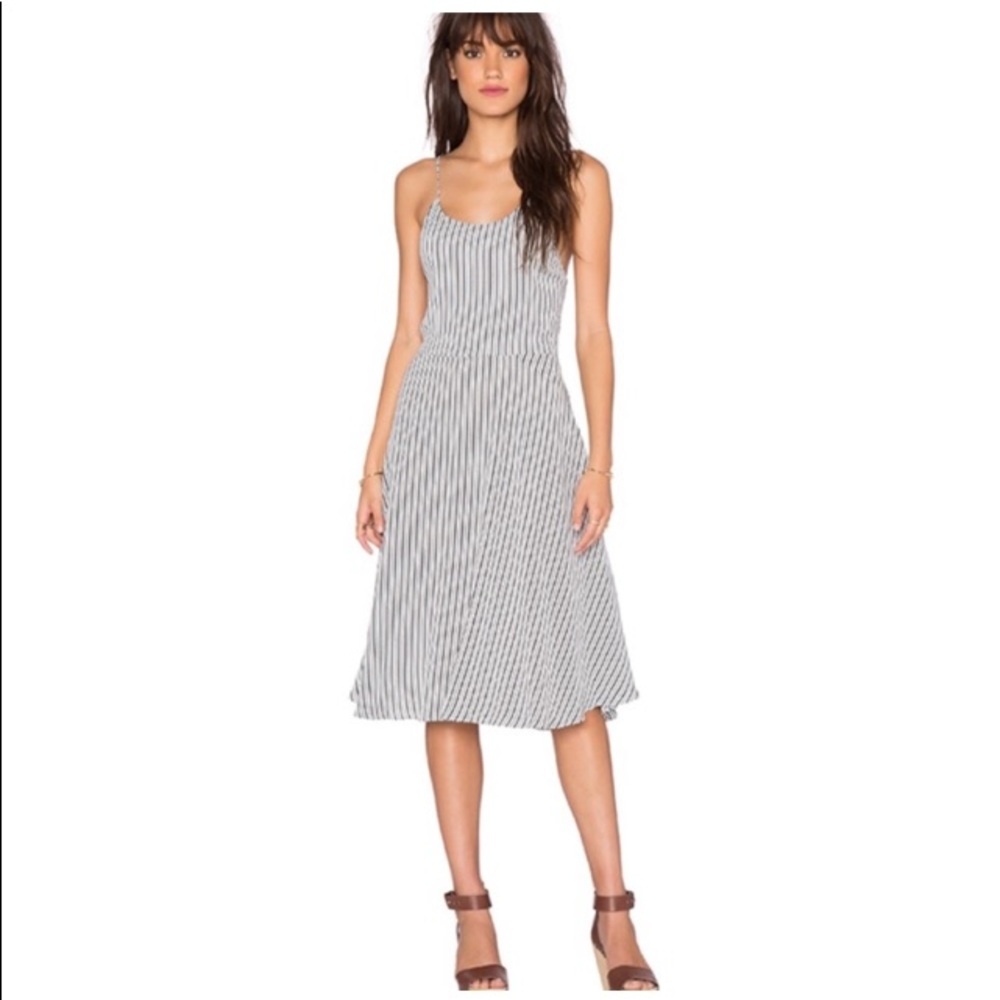 Privacy Please Striped Midi Sun Dress XS
